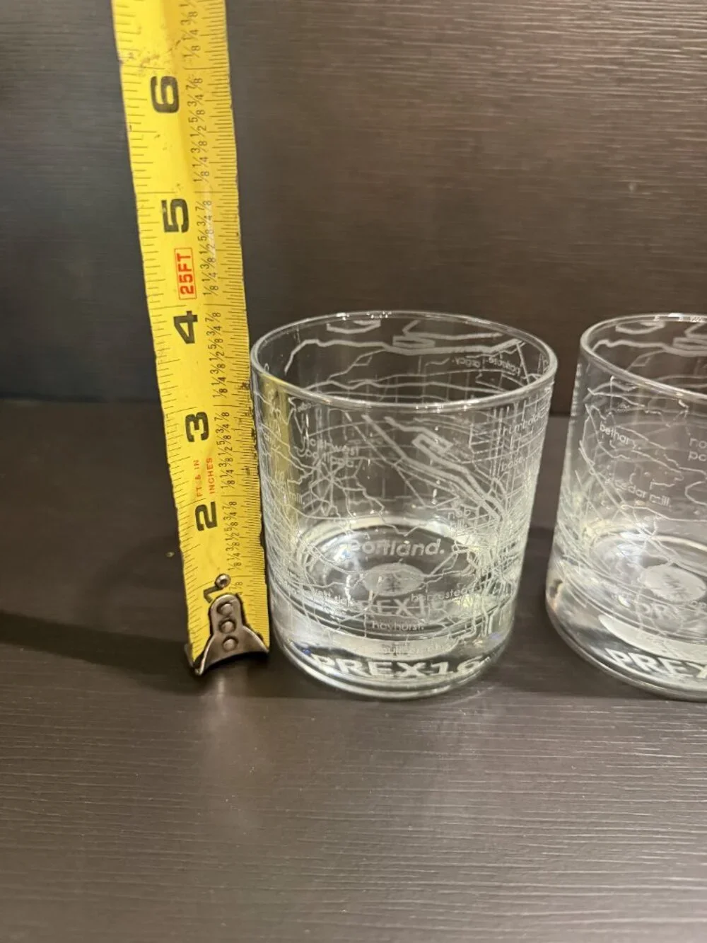 Pair of Well Told Boston 26.2 Marathon Map Rocks Glasses Etched Whiskey Set
